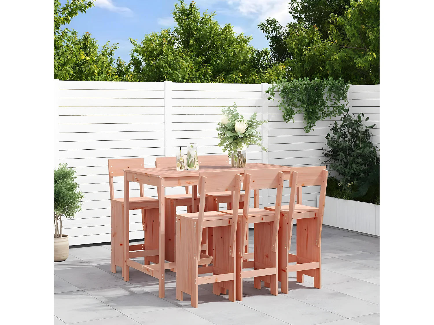 Ensemble de bar de jardin 7 pcs bois massif douglas