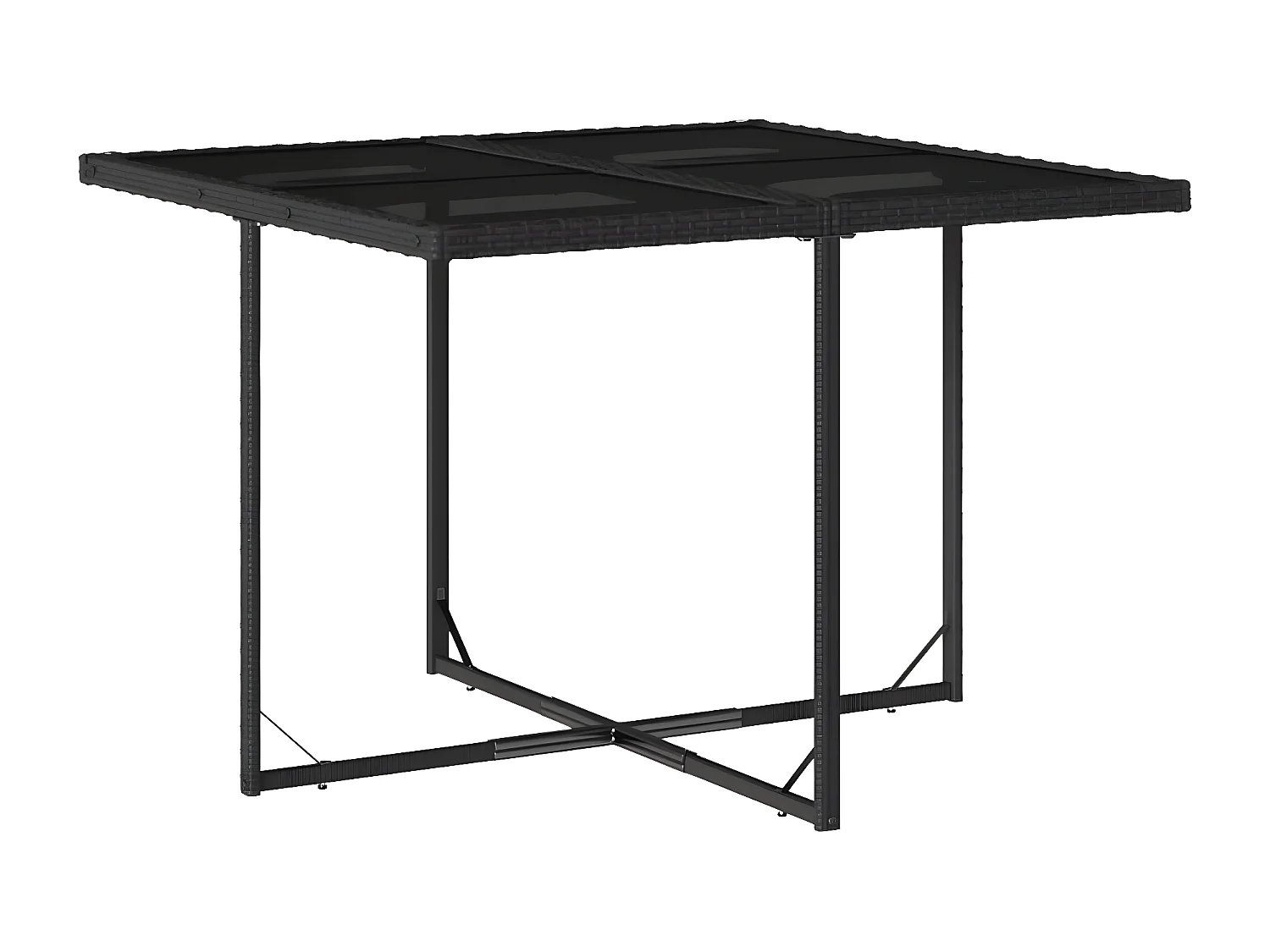 Ensemble à manger de jardin 11 pcs coussins noir résine tressée