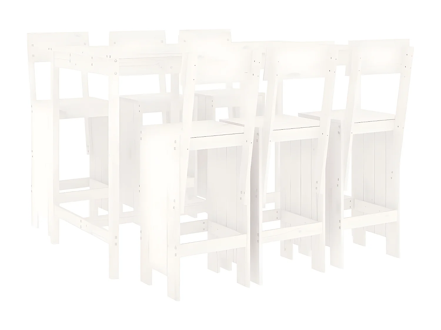 Ensemble de bar de jardin 7 pcs blanc bois de pin massif