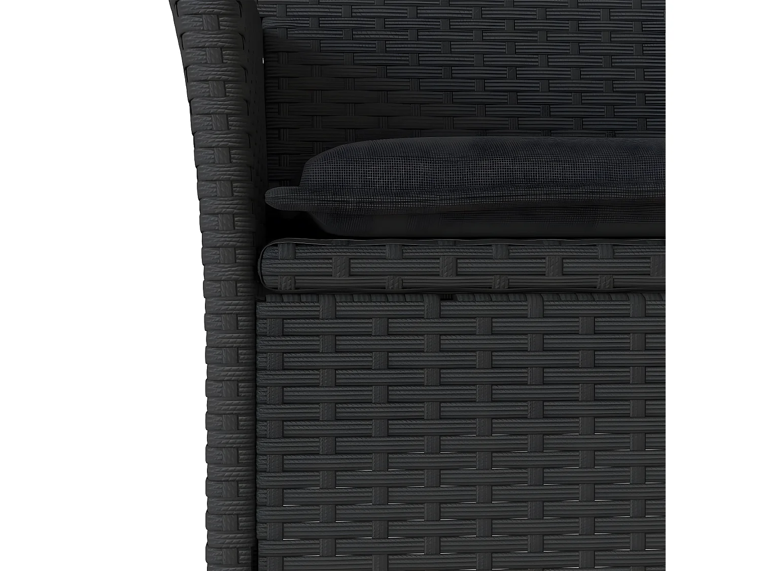 Ensemble à manger de jardin et coussins 5 pcs noir rotin acacia