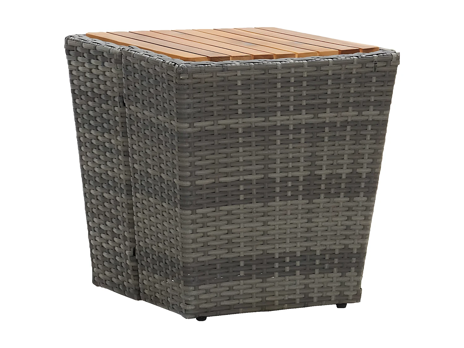 Ensemble de bistro avec coussins 3 pcs gris rotin et verre