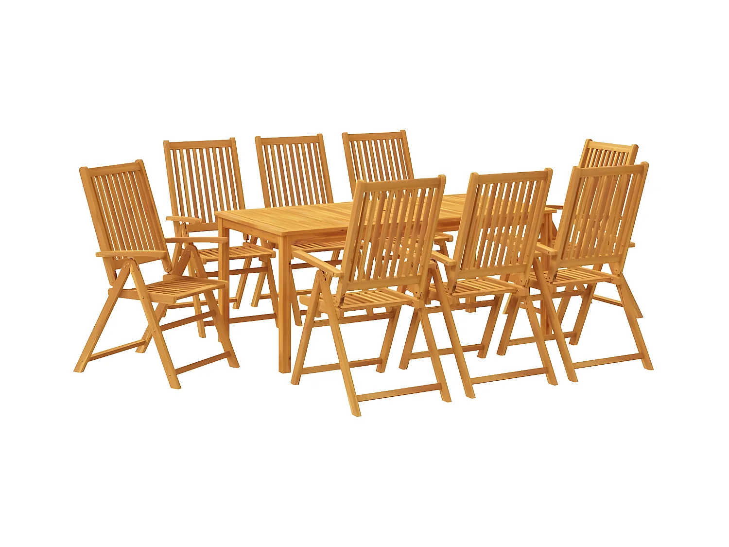 Ensemble à manger de jardin 9 pcs bois d'acacia solide
