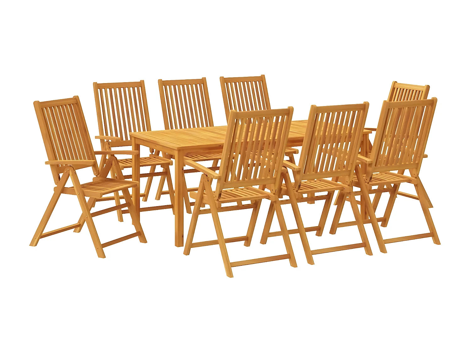 Ensemble à manger de jardin 9 pcs bois d'acacia solide