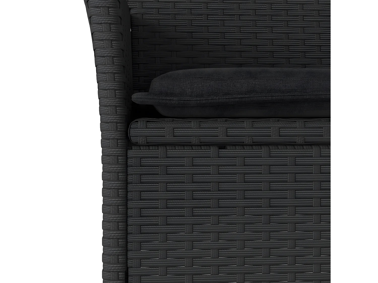 Ensemble à manger de jardin et coussins 5 pcs noir rotin acacia