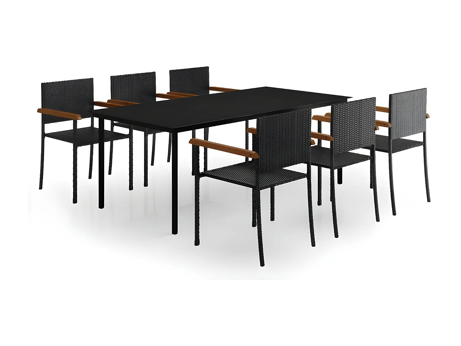 Ensemble de salle à manger de jardin 7 pcs Noir 38
