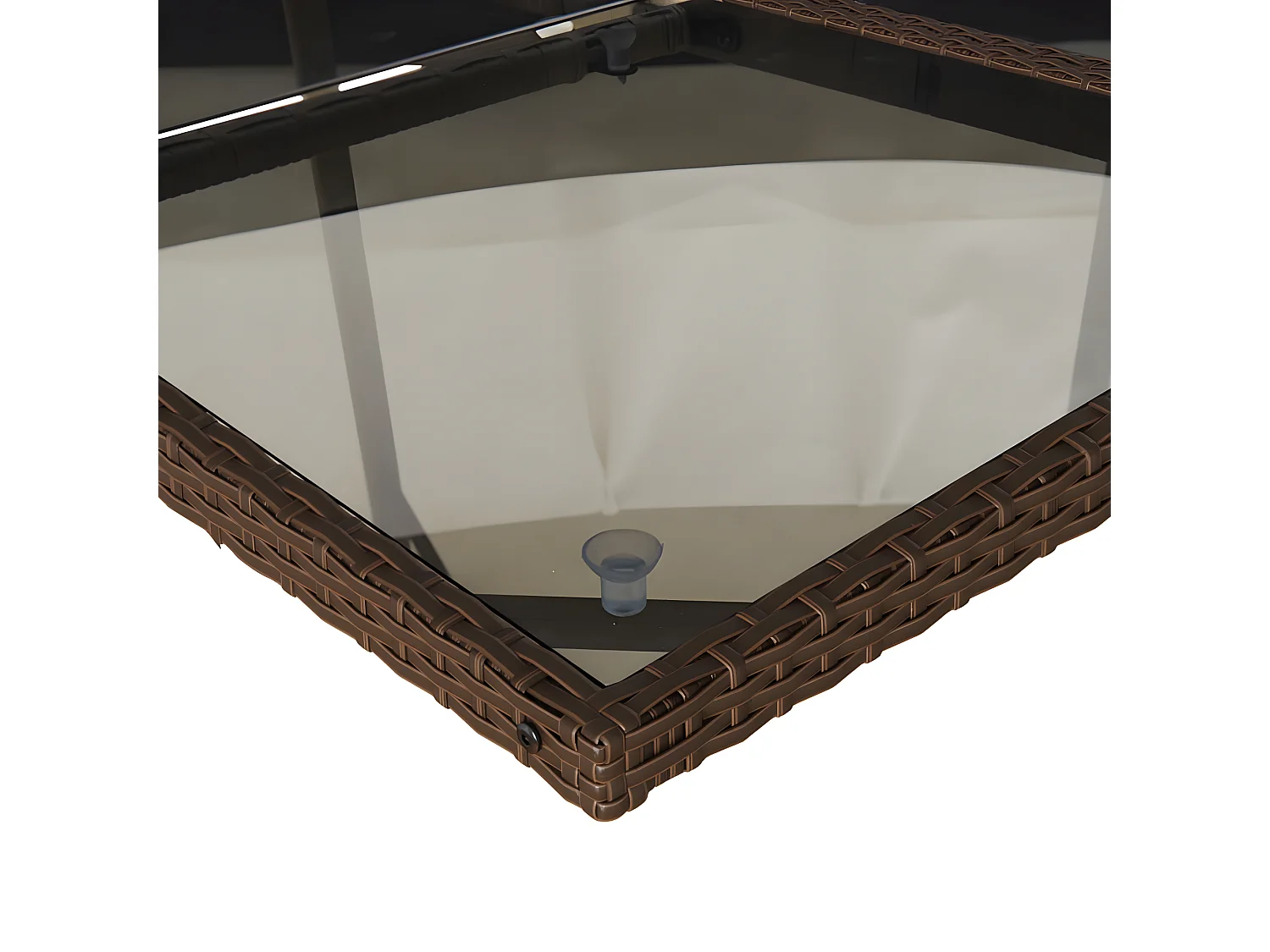 Ensemble à manger de jardin et coussins 9 pcs marron poly rotin