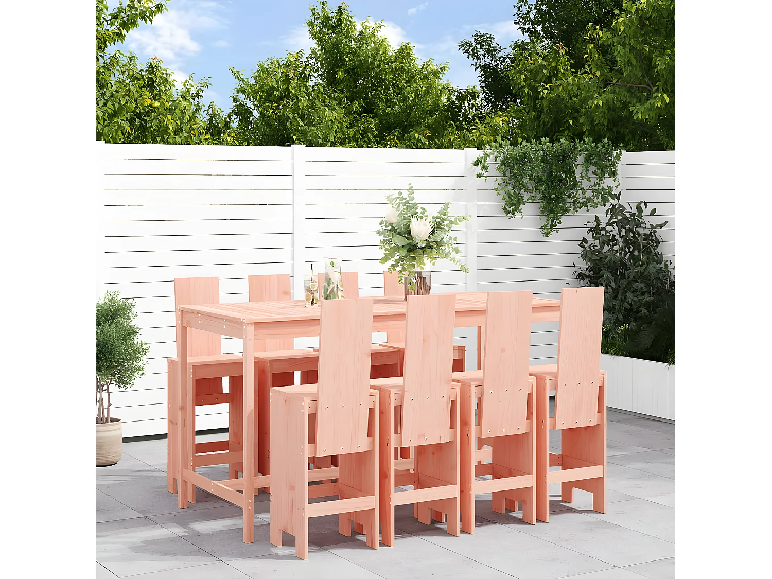 Ensemble de bar de jardin 9 pcs bois massif douglas