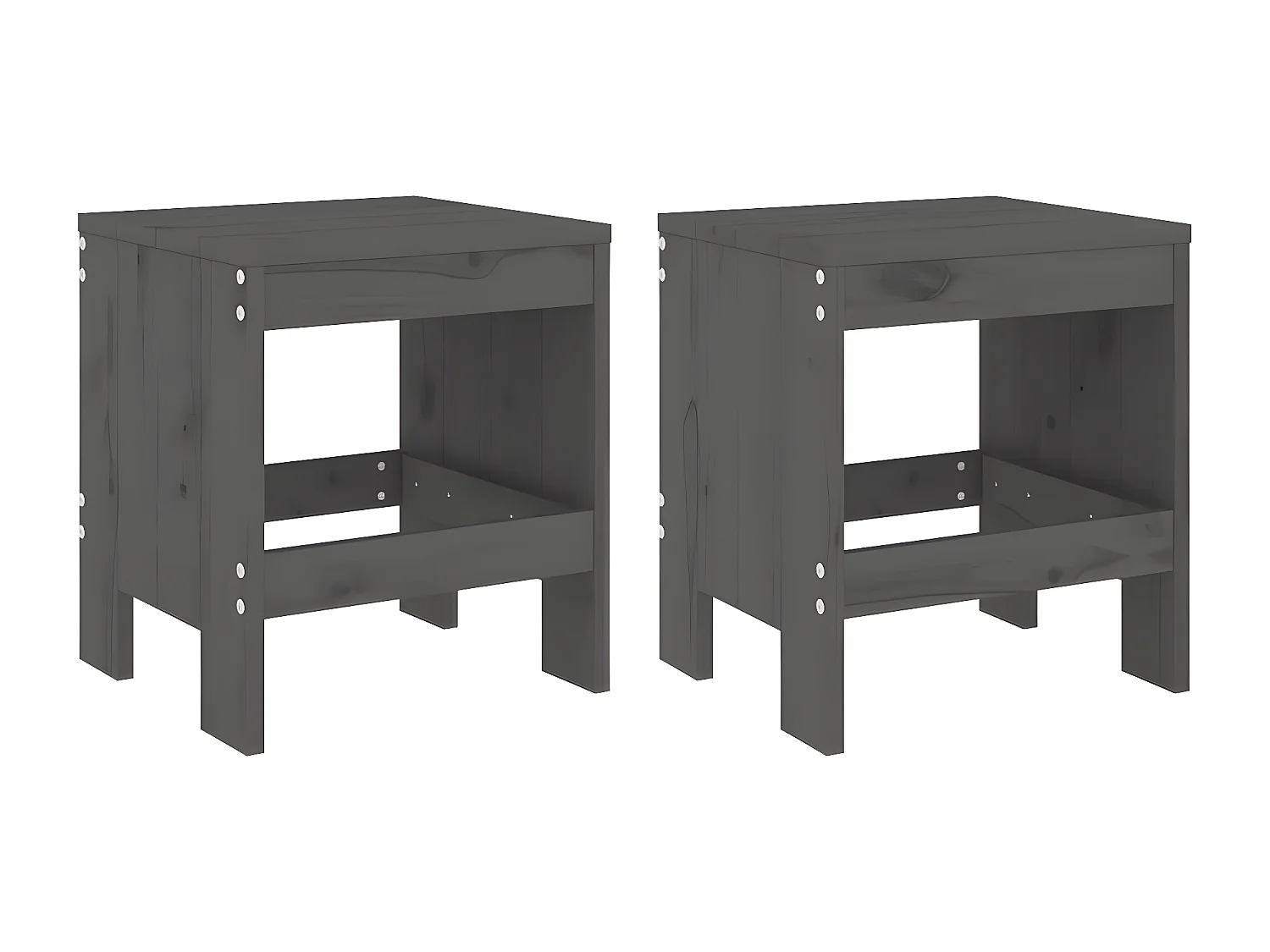 Ensemble de bistrot de jardin 3 pcs gris bois de pin massif