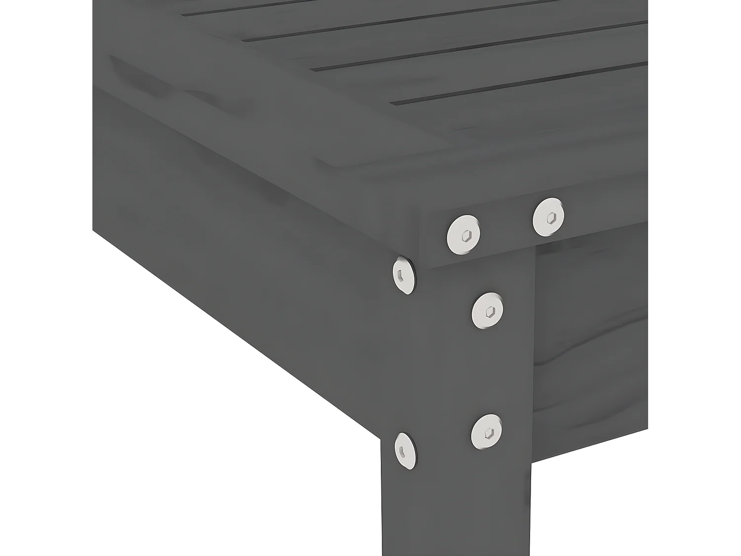 Ensemble de bistrot de jardin 3 pcs gris bois de pin massif