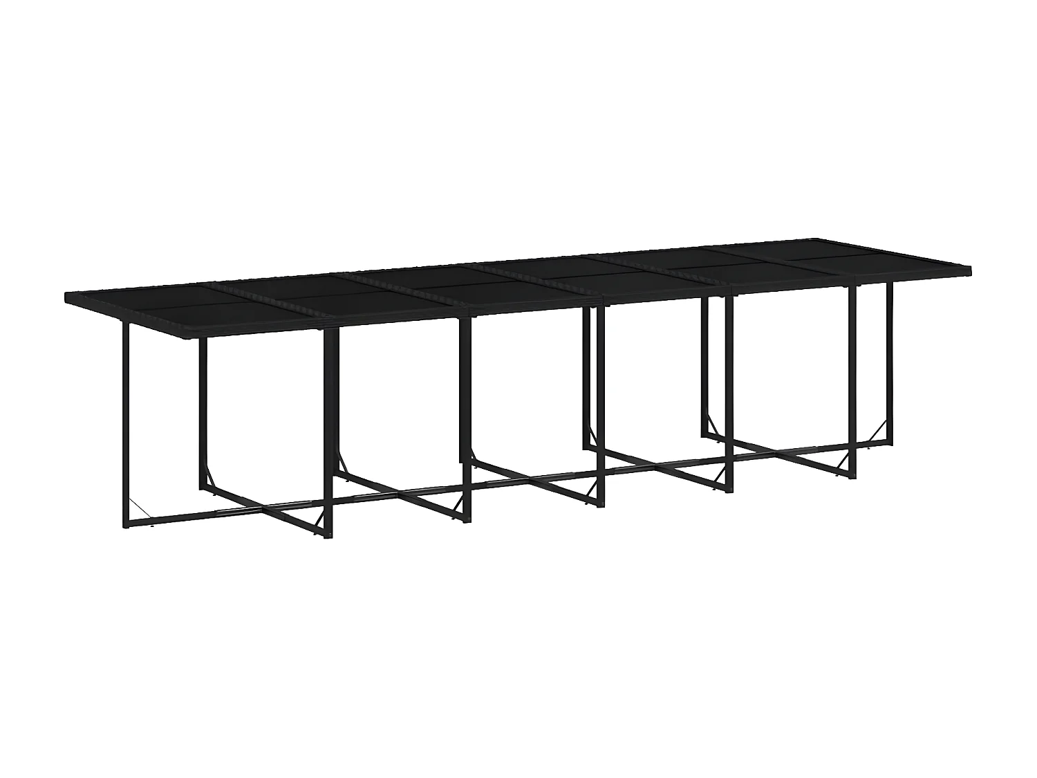 Ensemble à manger de jardin 17 pcs coussins noir résine tressée