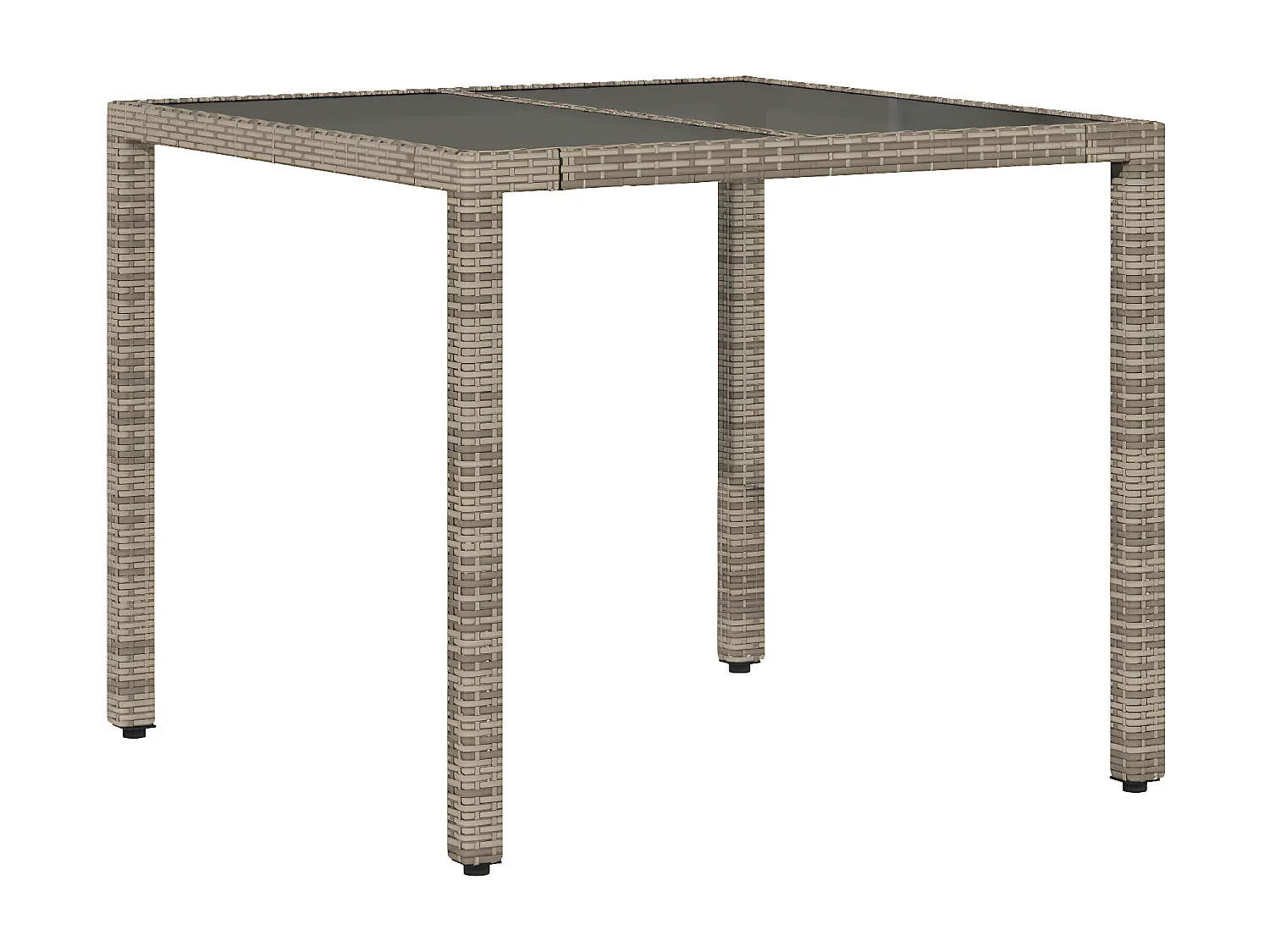 Ensemble à manger de jardin et coussins 3 pcs gris rotin verre