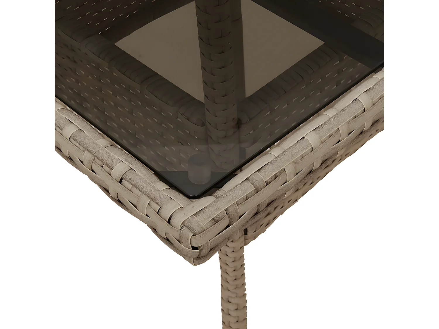 Ensemble à manger de jardin et coussins 3 pcs beige rotin verre