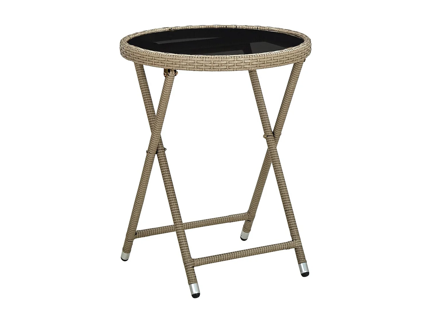 Ensemble de bistro avec coussins 3 pcs beige rotin et verre