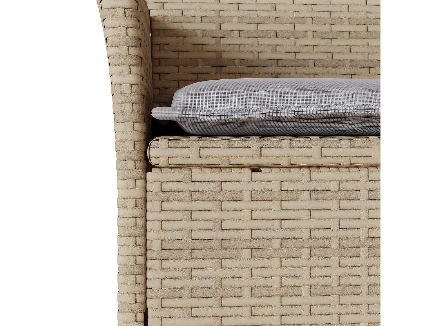 Ensemble de bistro avec coussins 3 pcs beige rotin et verre