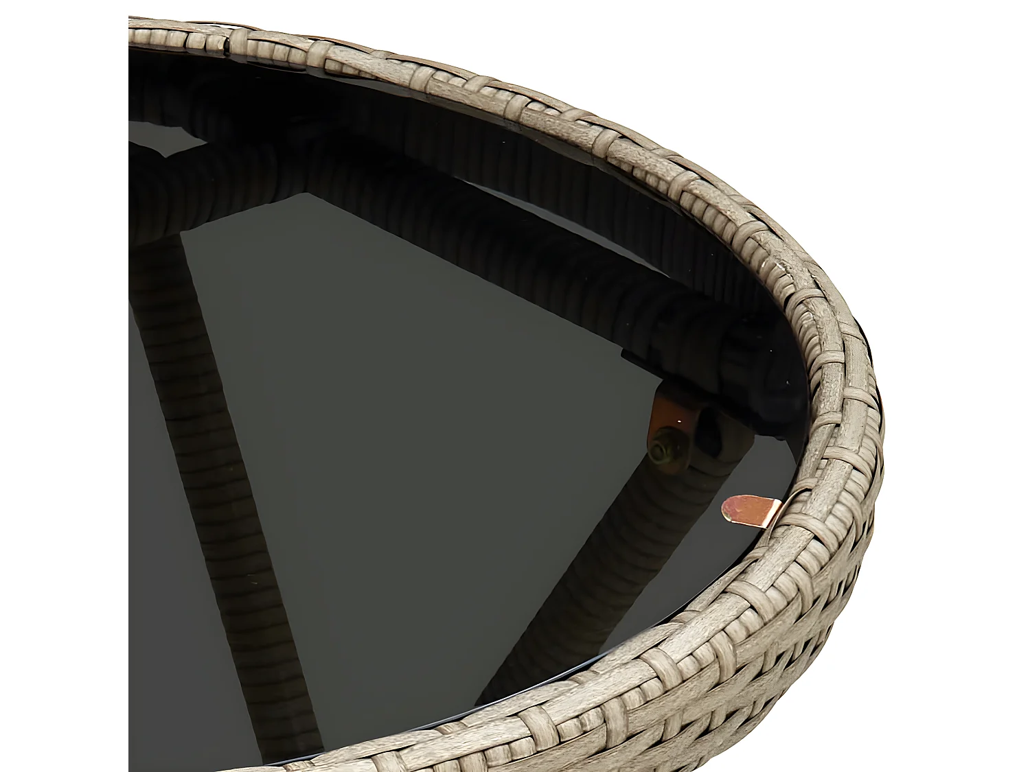 Ensemble de bistro avec coussins 3 pcs beige rotin et verre