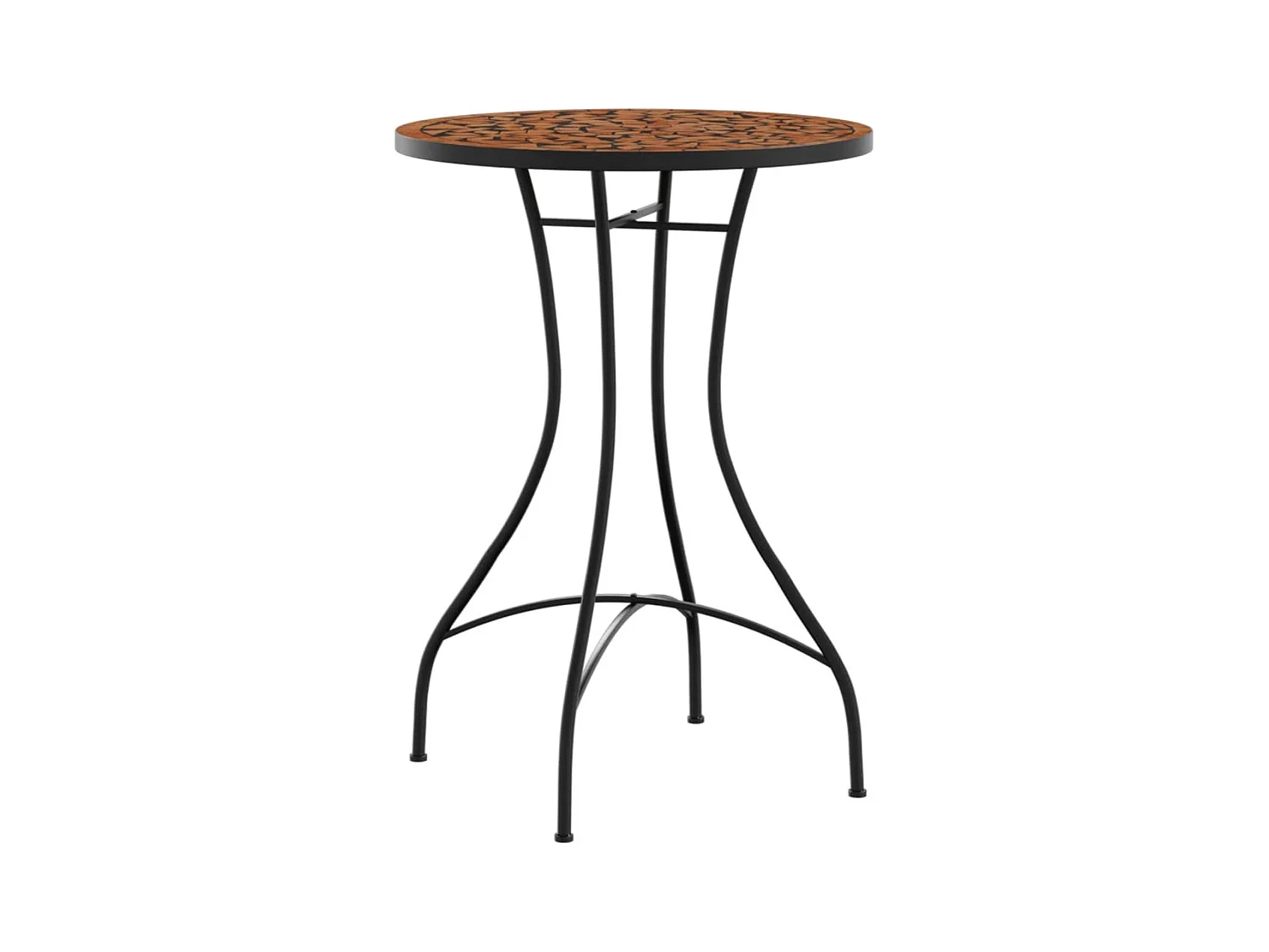 Bistroset mozaïek ijzer en keramiek terracottakleurig