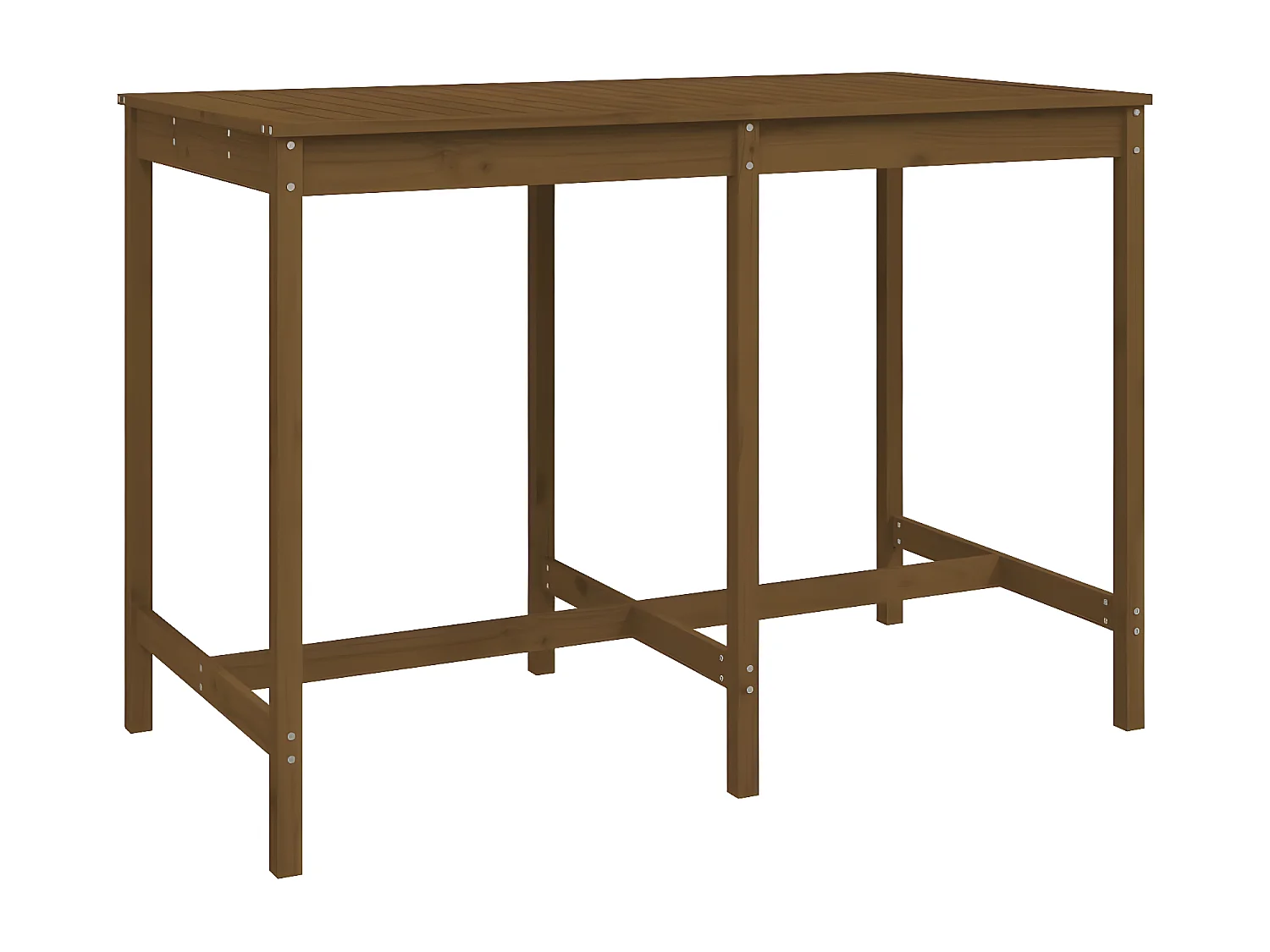 Ensemble de bar de jardin 7 pcs marron miel bois de pin massif