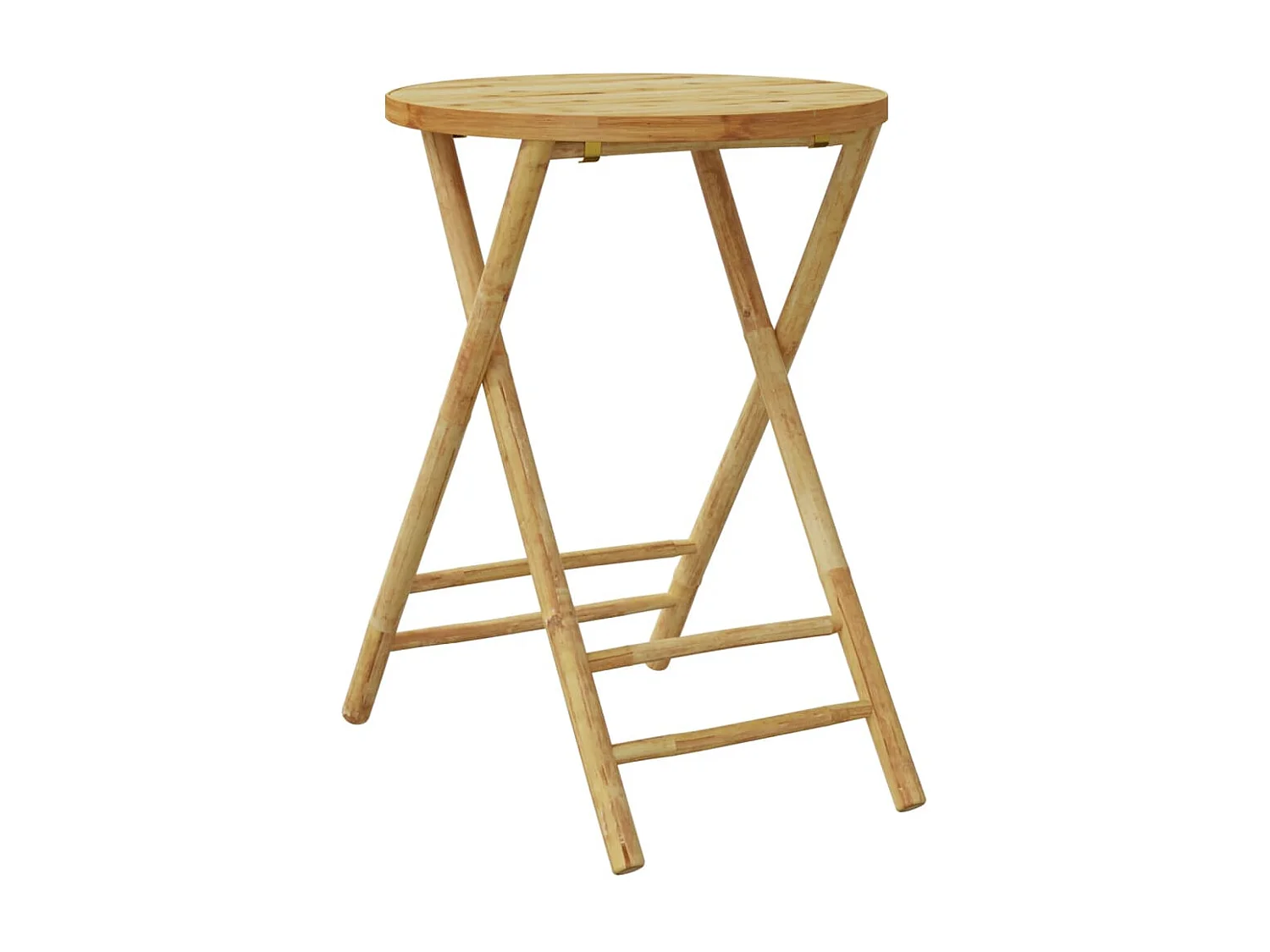 Ensemble de bistro pliante 3 pcs et coussins blanc crème bambou