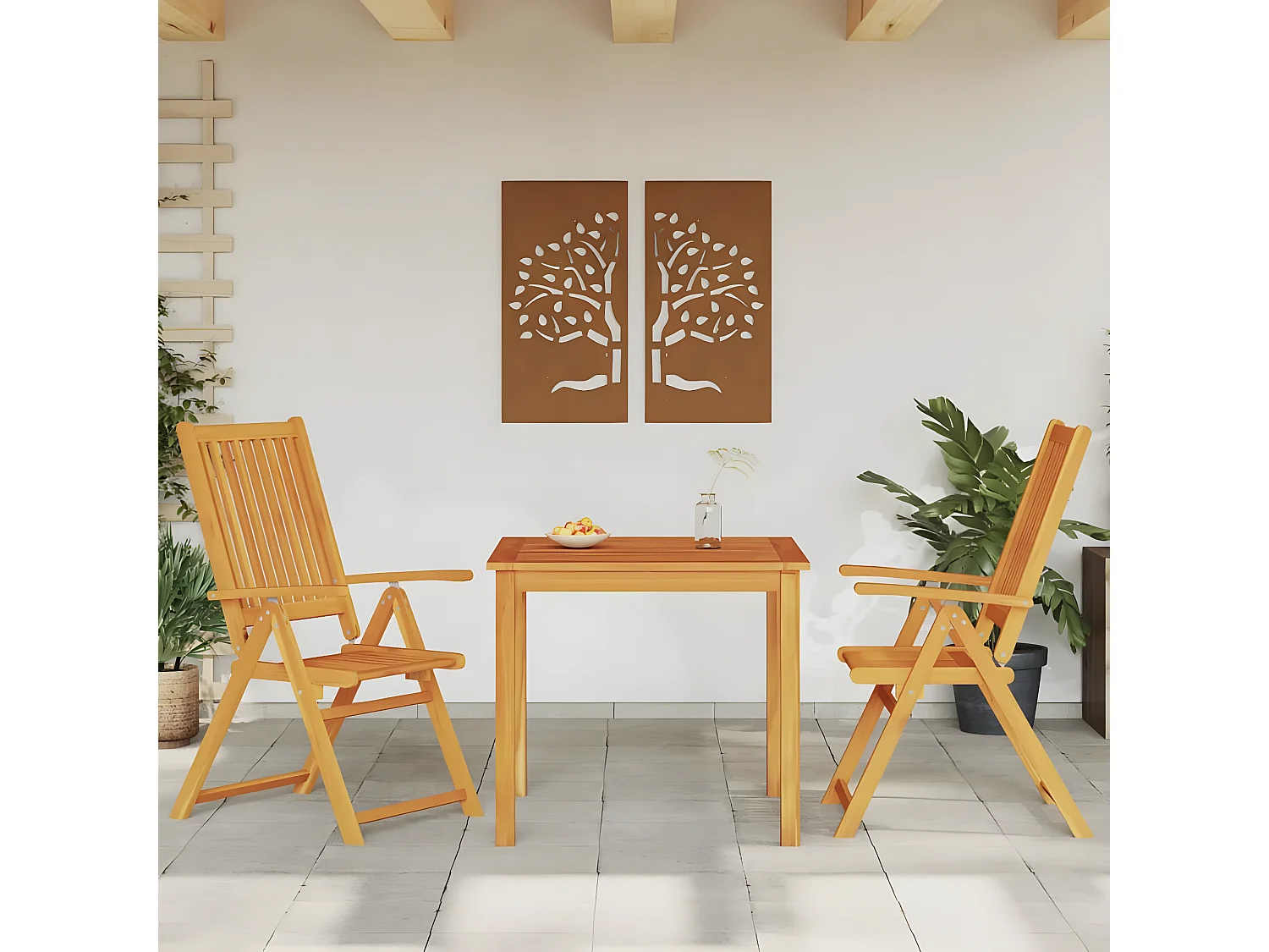 Ensemble à manger de jardin 3 pcs Bois d'acacia solide