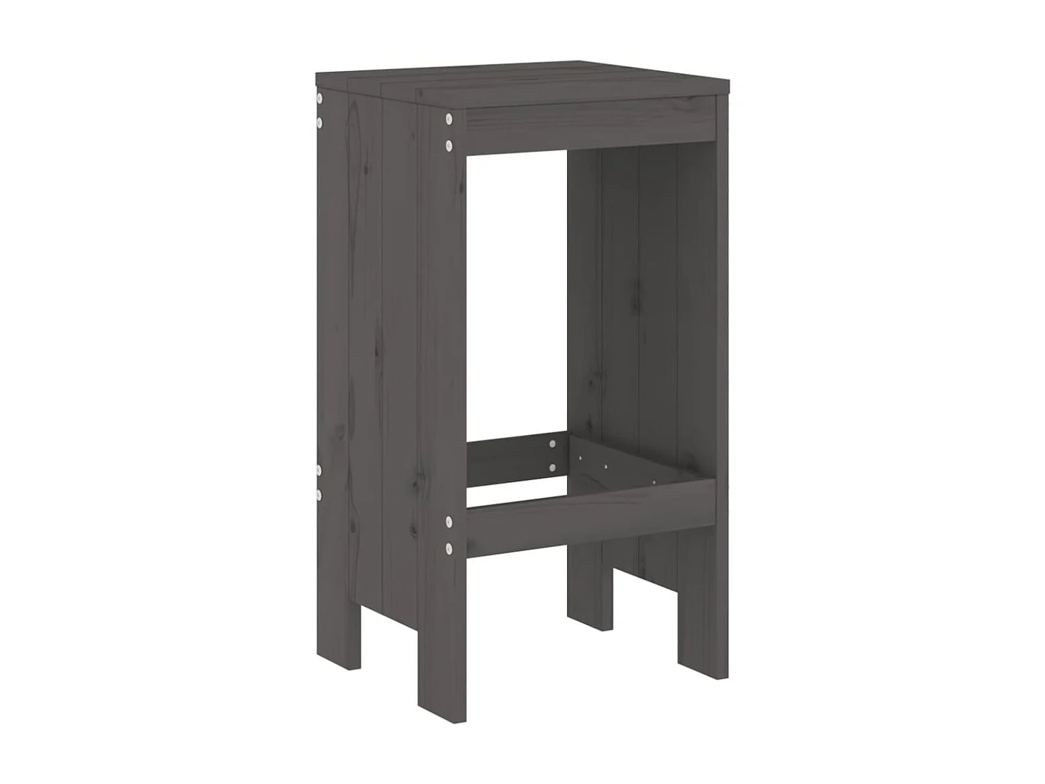 Ensemble de bar de jardin 7 pcs gris bois de pin massif