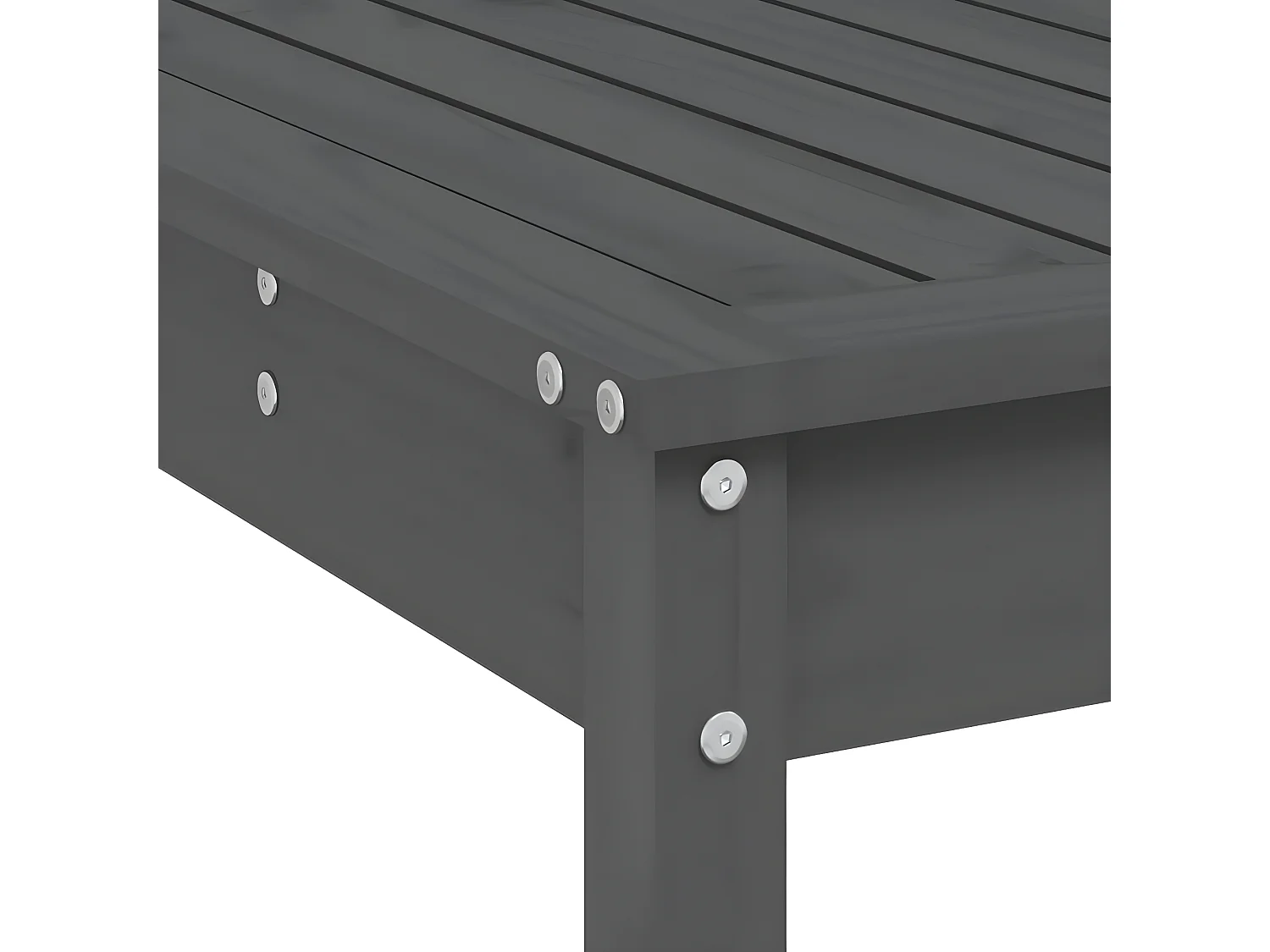 Ensemble de bar de jardin 7 pcs gris bois de pin massif