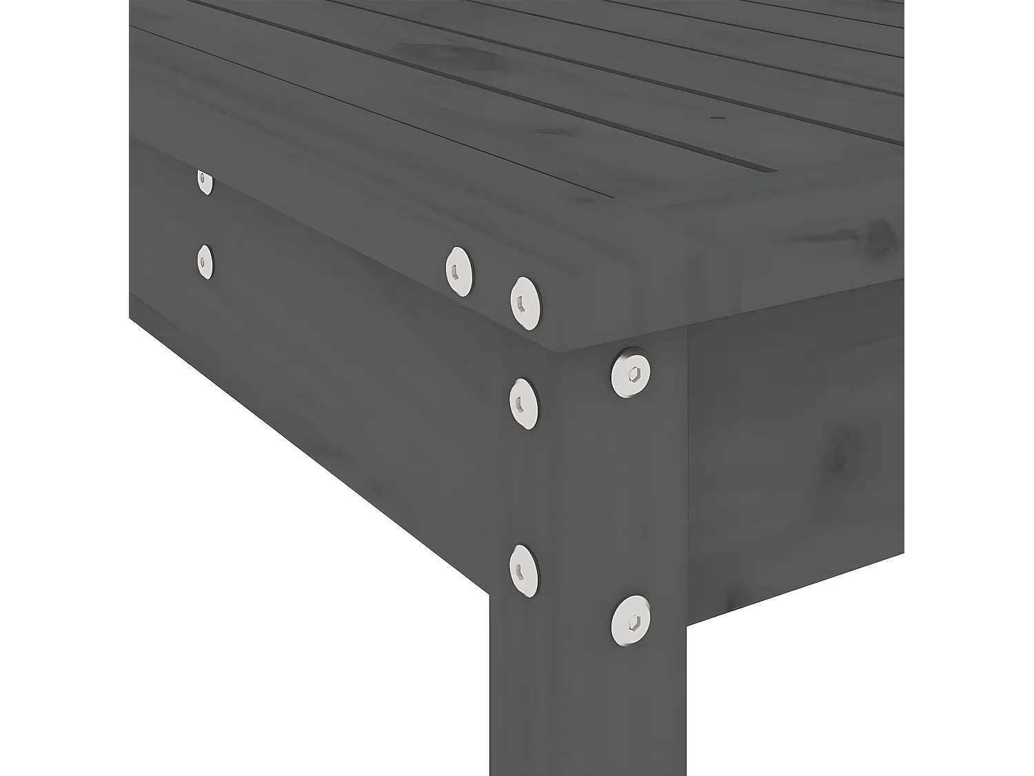 Ensemble à manger de jardin 5pcs gris bois massif de pin