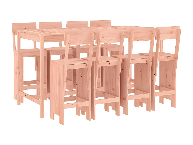 Ensemble de bar de jardin 9 pcs bois massif douglas