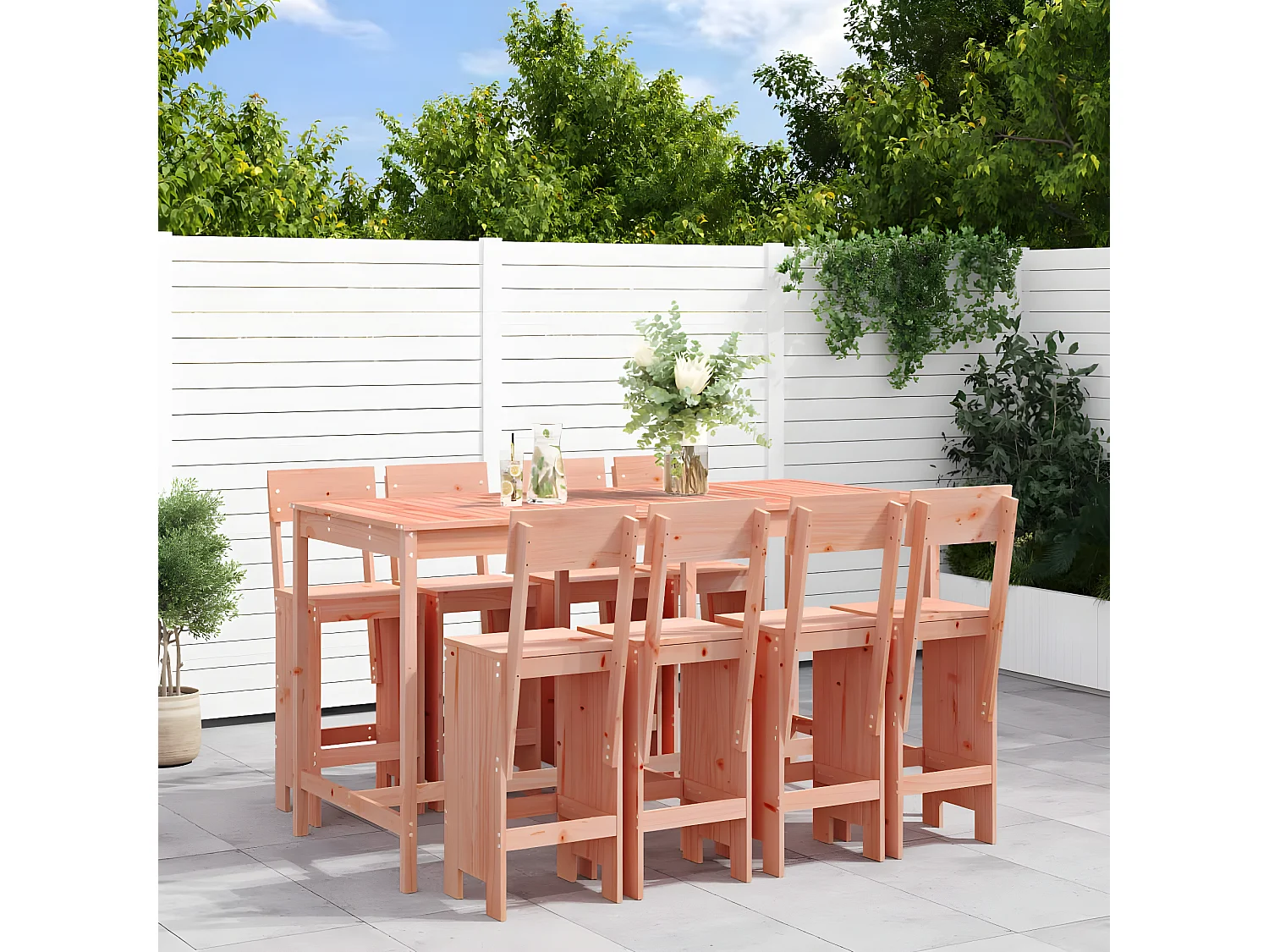 Ensemble de bar de jardin 9 pcs bois massif douglas