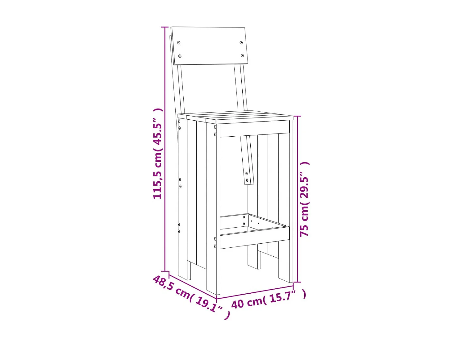 Ensemble de bar de jardin 9 pcs bois massif douglas