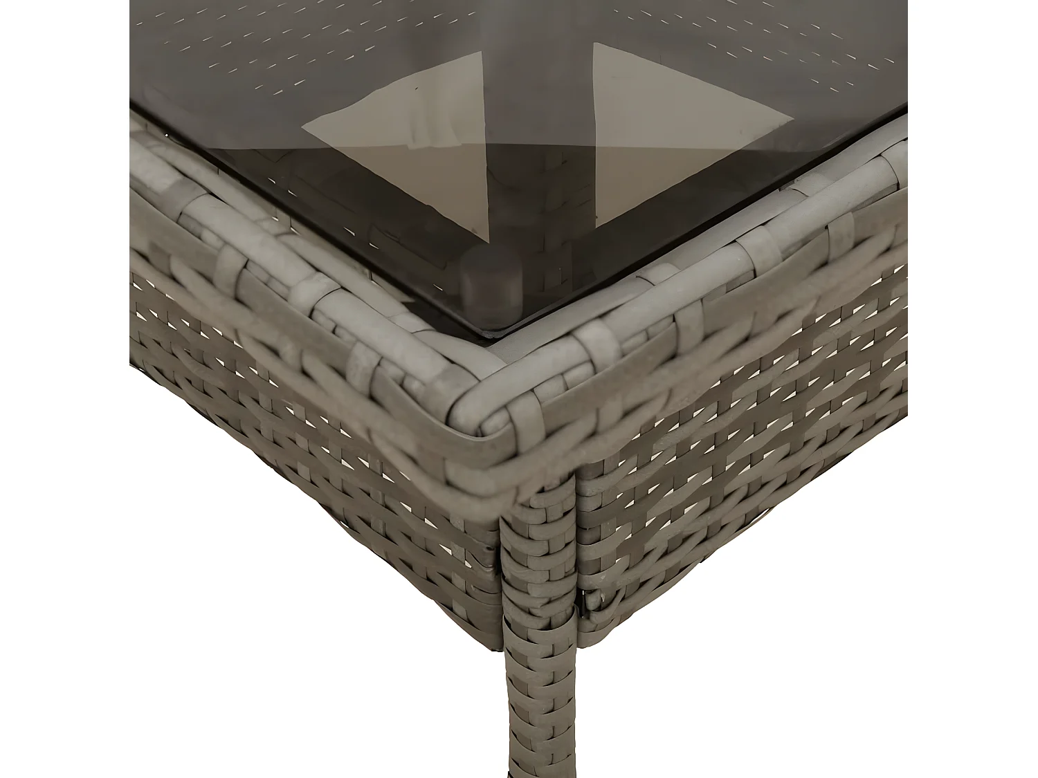 Ensemble à manger de jardin et coussins 3 pcs gris rotin verre