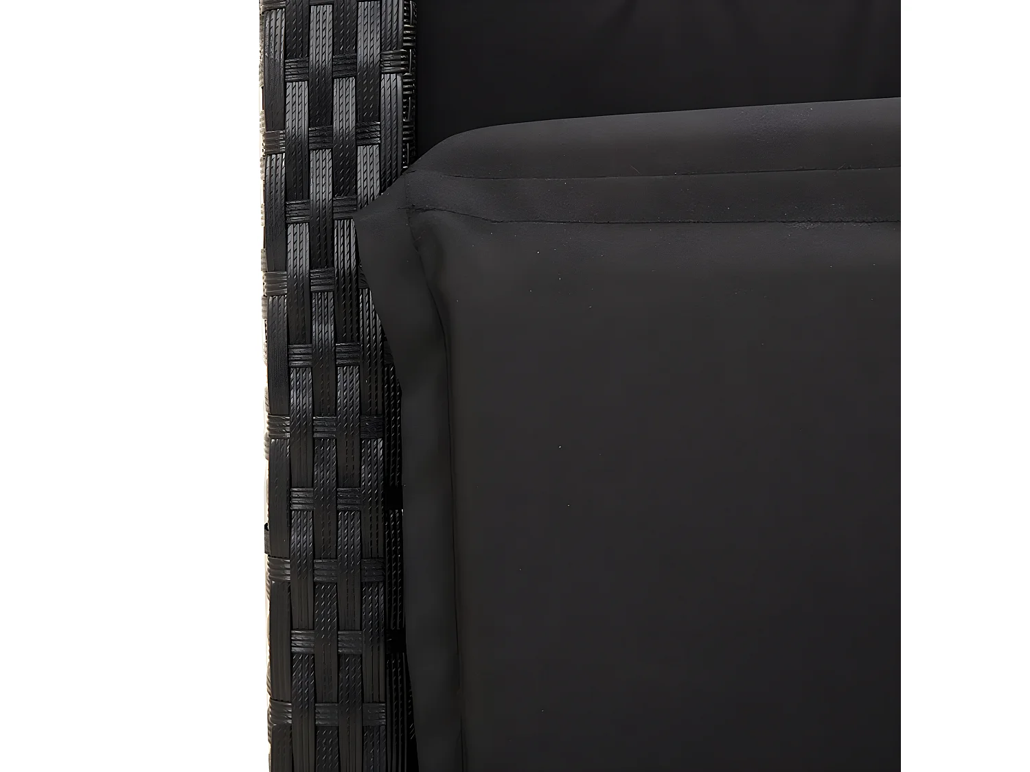 Ensemble à manger de jardin coussins 7pcs Noir Résine tressée