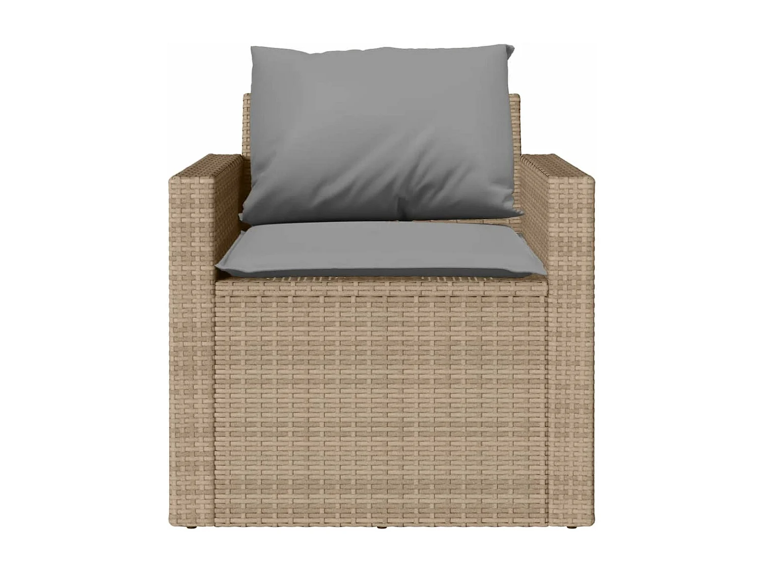 Salon de jardin avec coussins 4 pcs beige résine tressée