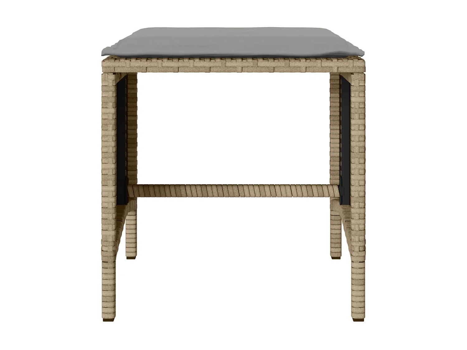 Salon de jardin avec coussins 4 pcs beige résine tressée