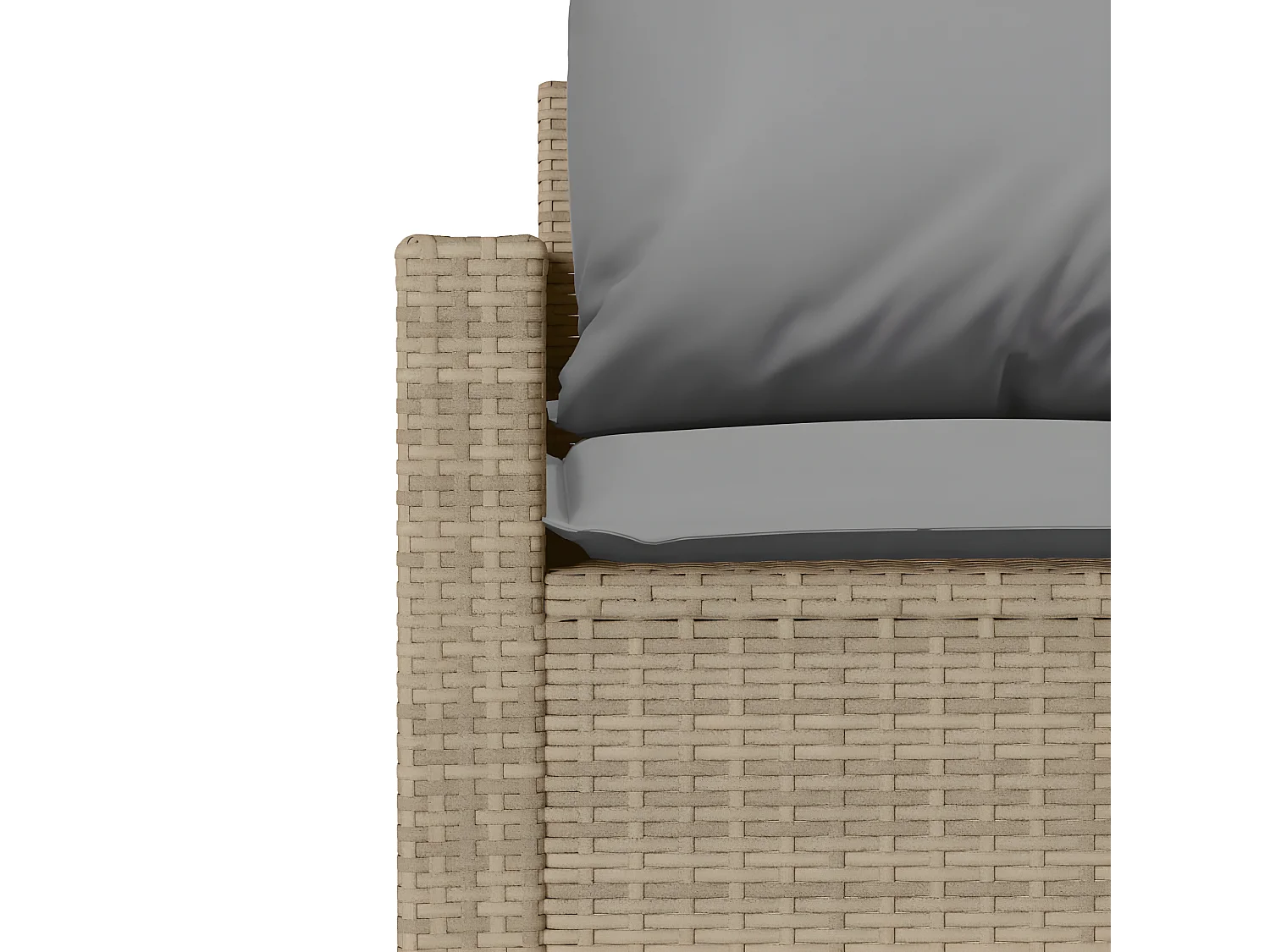 Salon de jardin avec coussins 4 pcs beige résine tressée