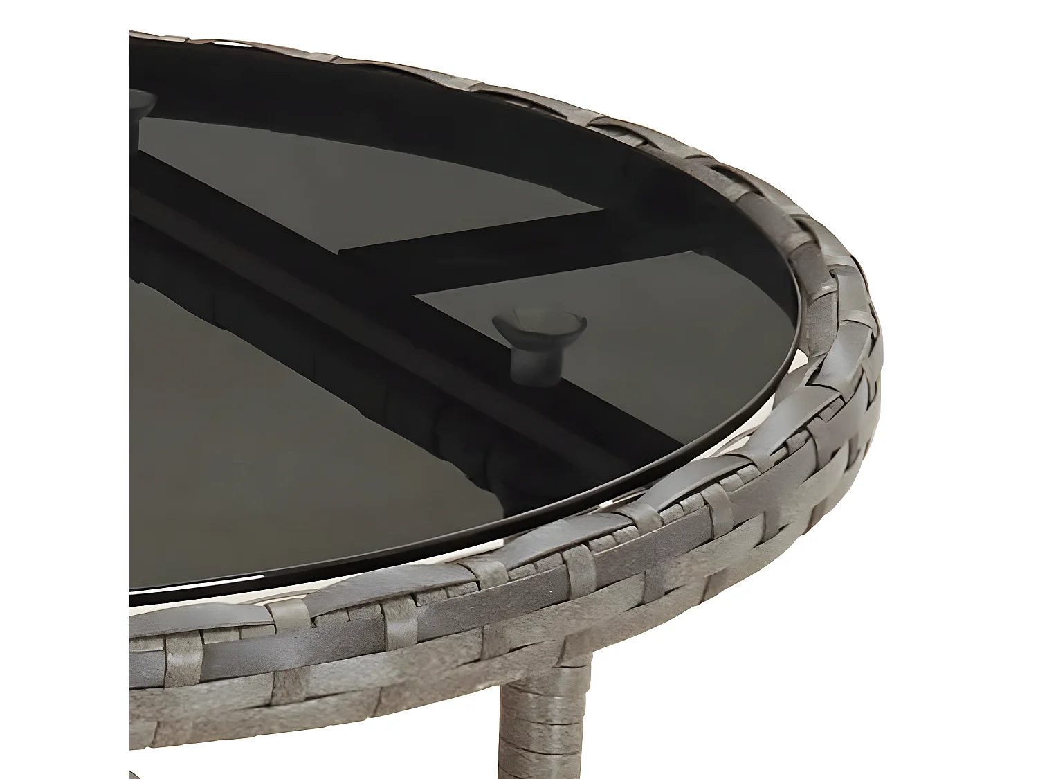 Ensemble à manger de jardin et coussins 3 pcs gris rotin verre