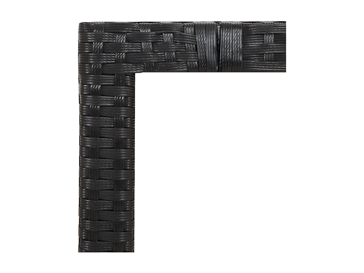 Ensemble à manger de jardin coussins 7pcs Noir Résine tressée