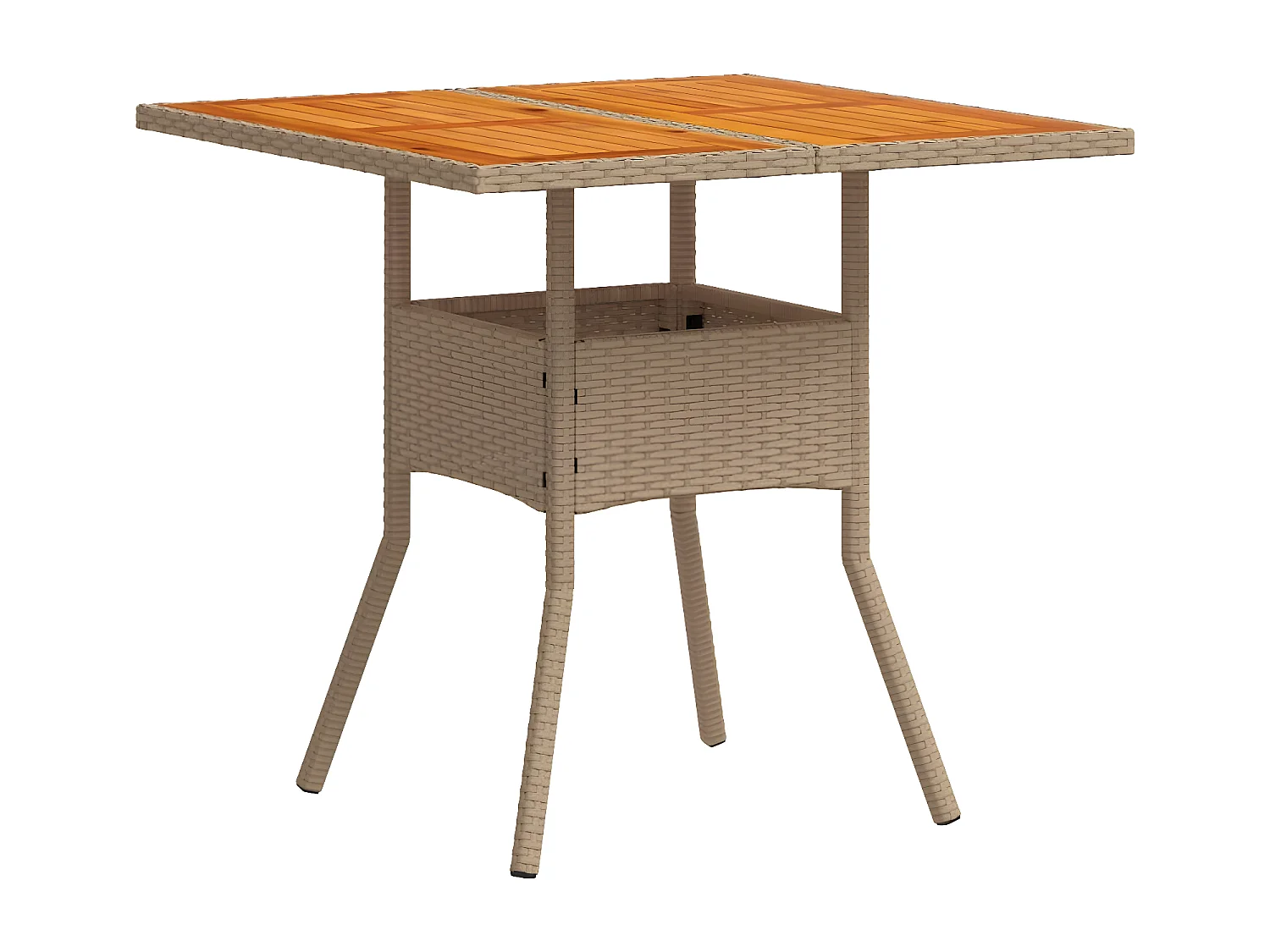 Ensemble à manger de jardin et coussins 5pcs beige rotin acacia