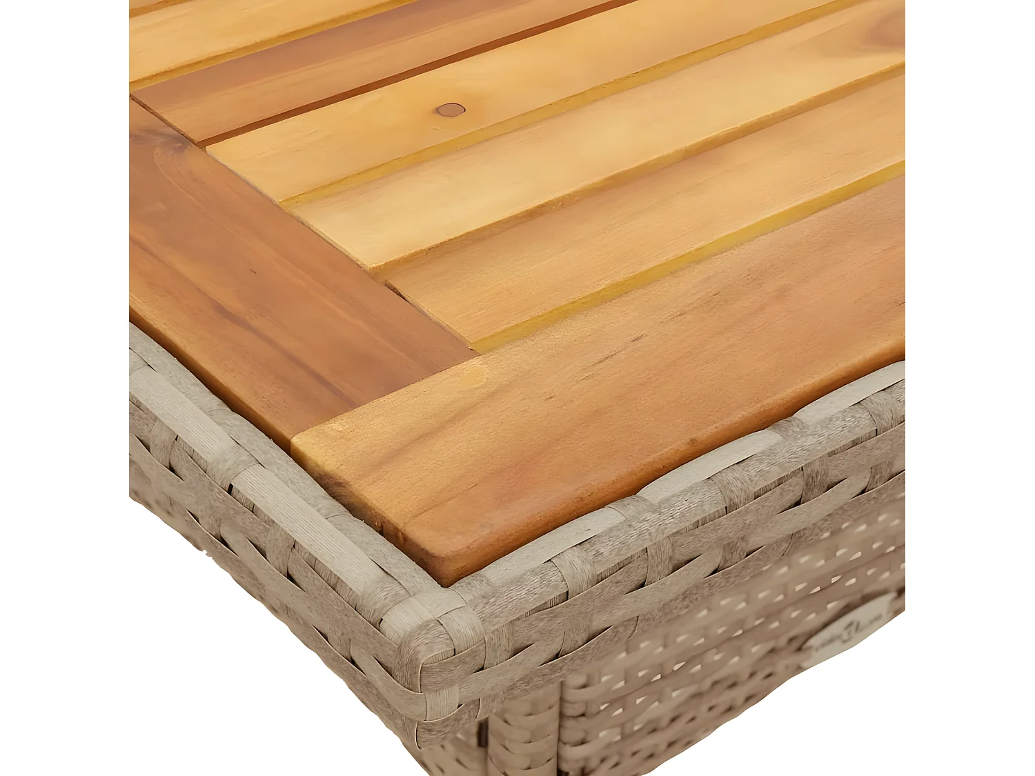 Ensemble à manger de jardin et coussins 5pcs beige rotin acacia