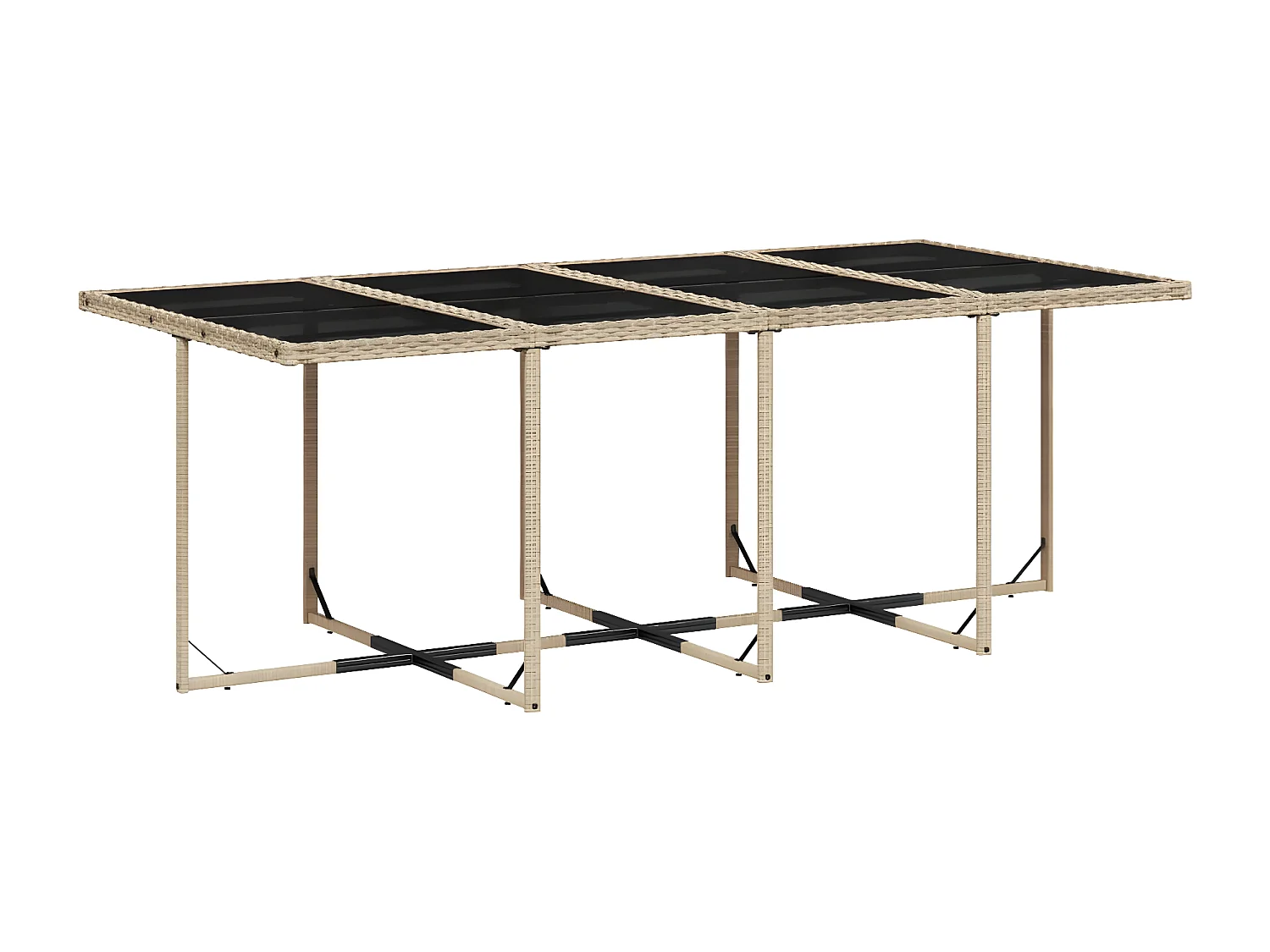 Ensemble à manger de jardin coussins 13 pcs mélange beige rotin