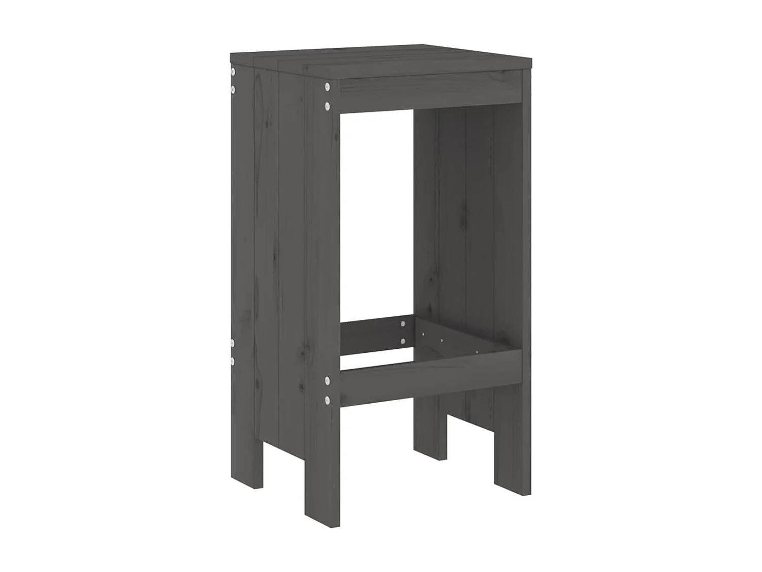 Ensemble de bar de jardin 5 pcs gris bois de pin massif