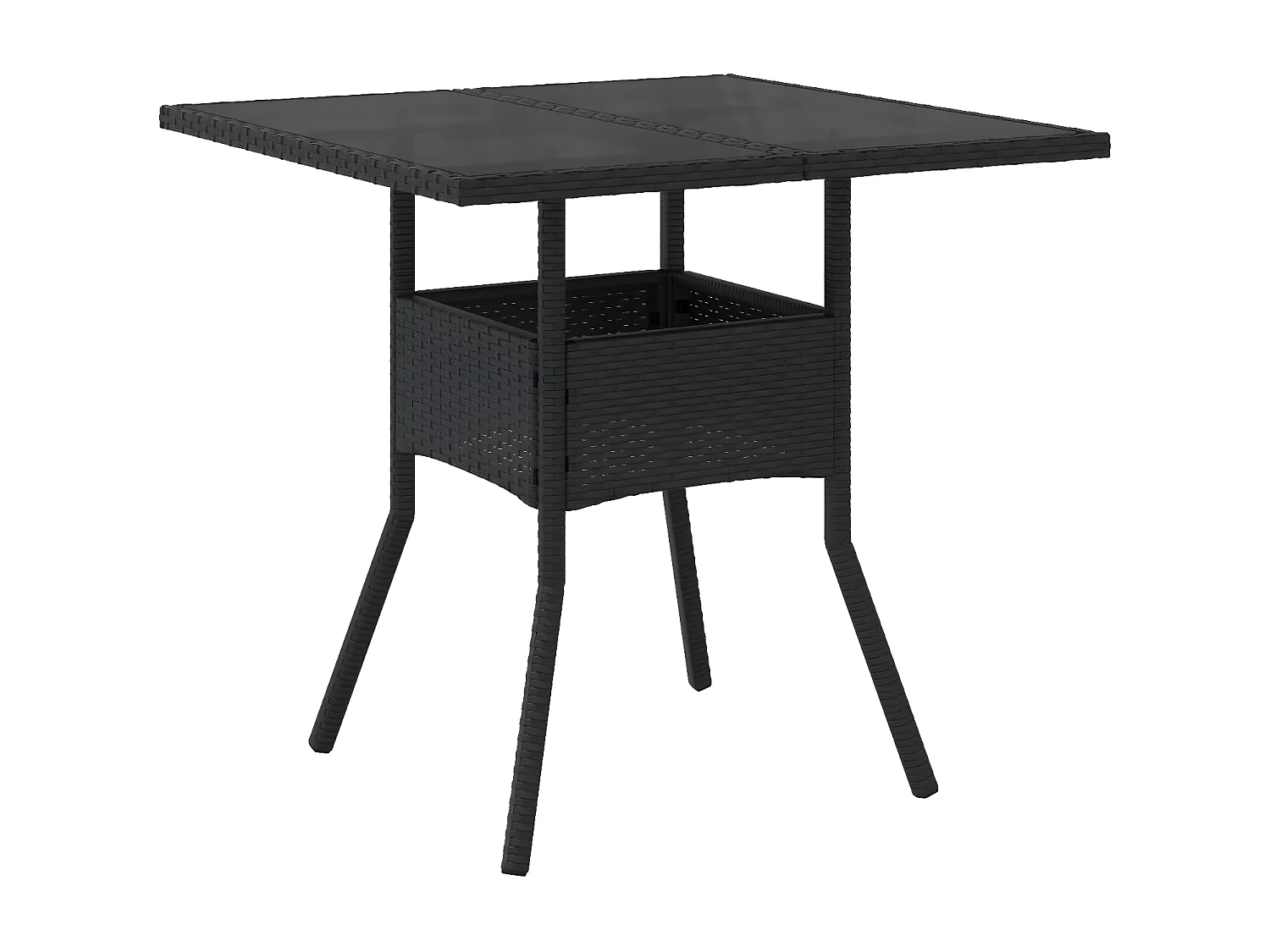 Ensemble à manger de jardin et coussins 5 pcs noir rotin verre