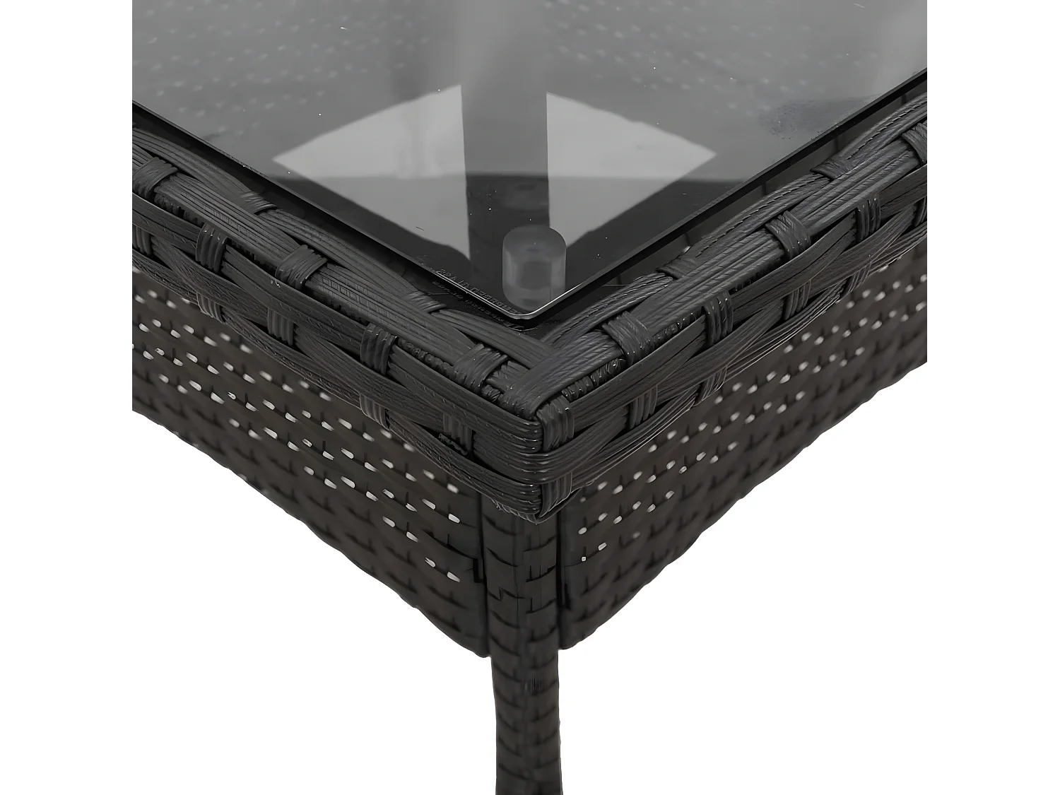 Ensemble à manger de jardin et coussins 5 pcs noir rotin verre