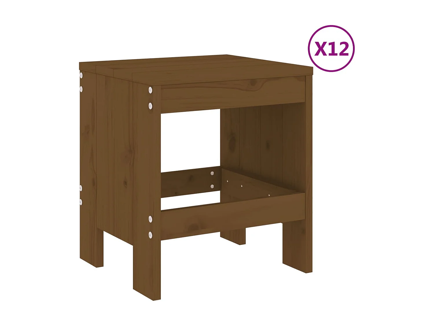 Ensemble à manger de jardin 13 pcs marron miel bois pin massif