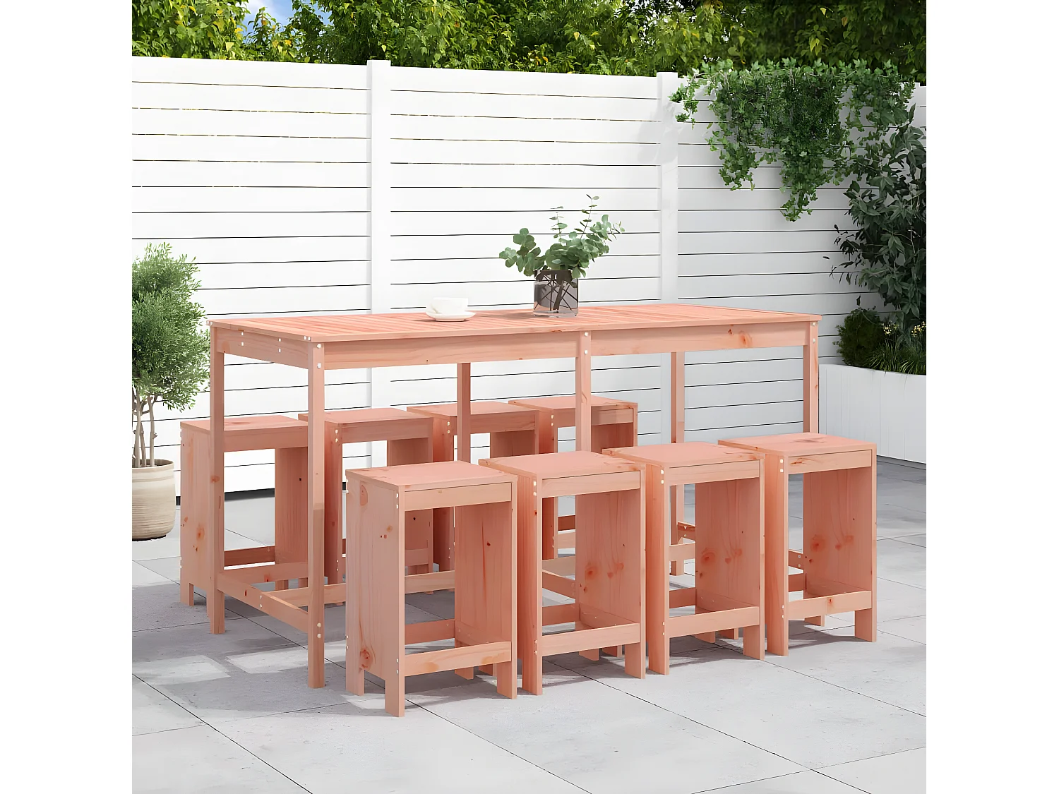 Ensemble de bar de jardin 9 pcs bois massif douglas