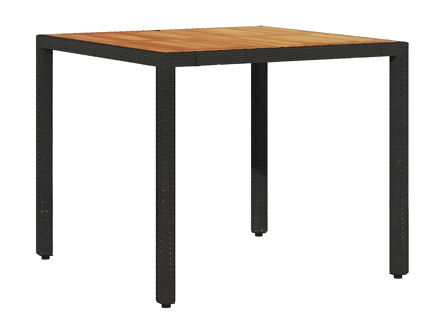 Ensemble à manger de jardin et coussins 5 pcs noir rotin acacia