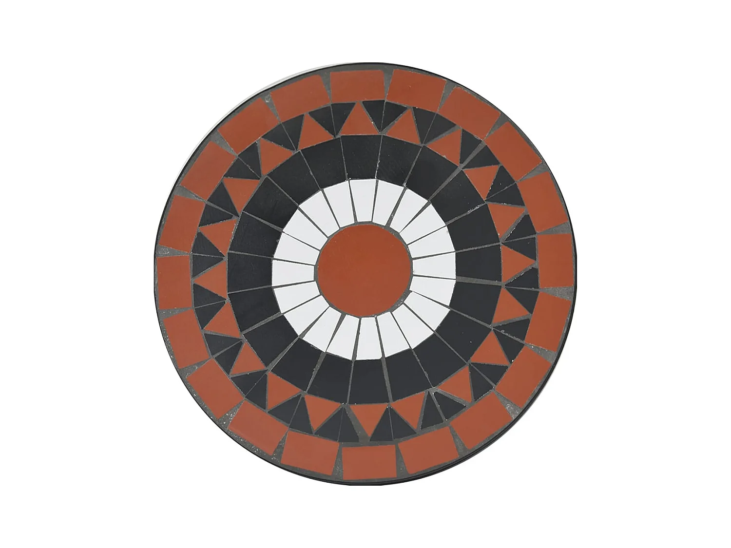 Ensemble de bistro mosaïque terre cuite blanc fer et céramique