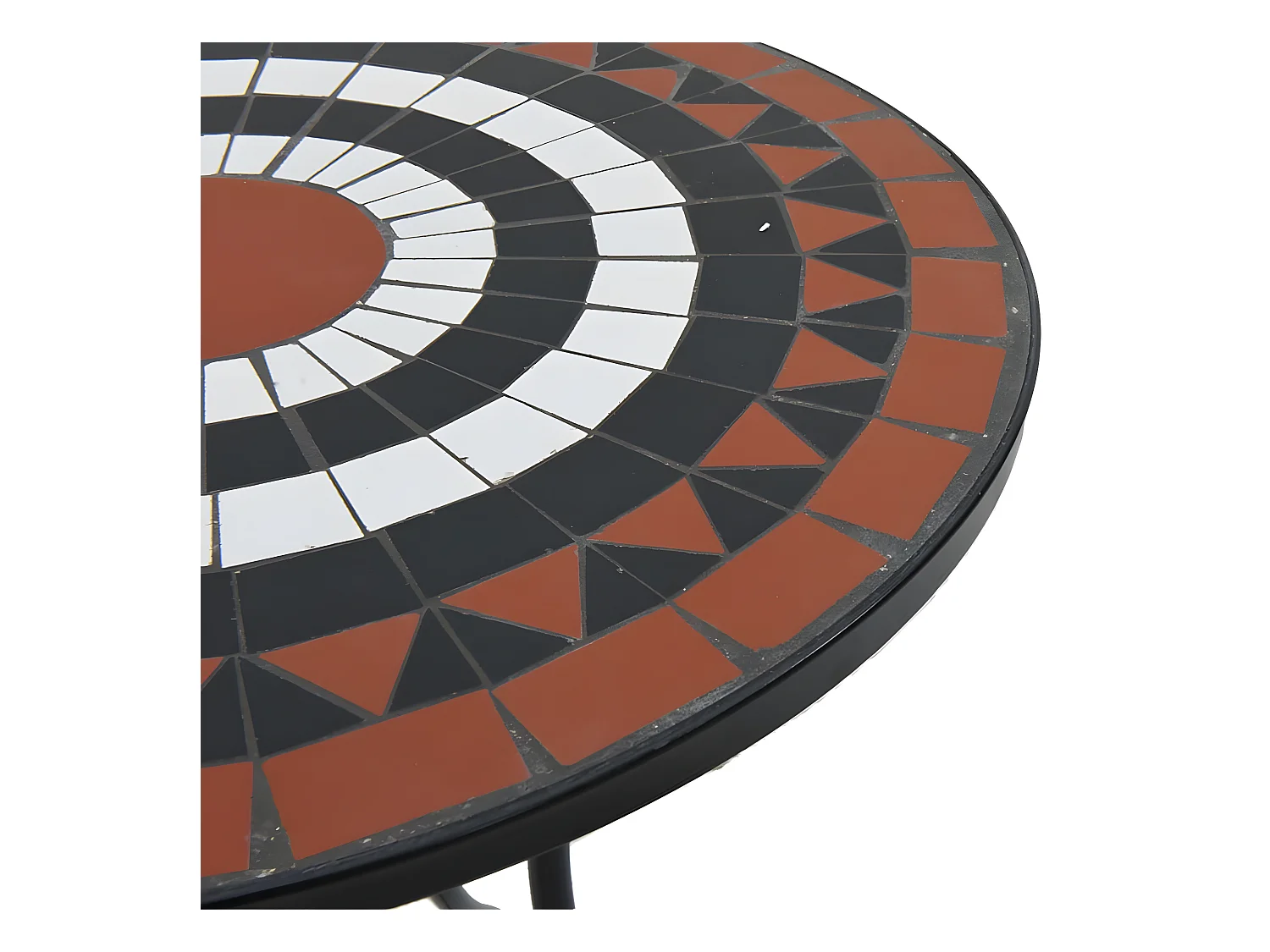 Ensemble de bistro mosaïque terre cuite blanc fer et céramique