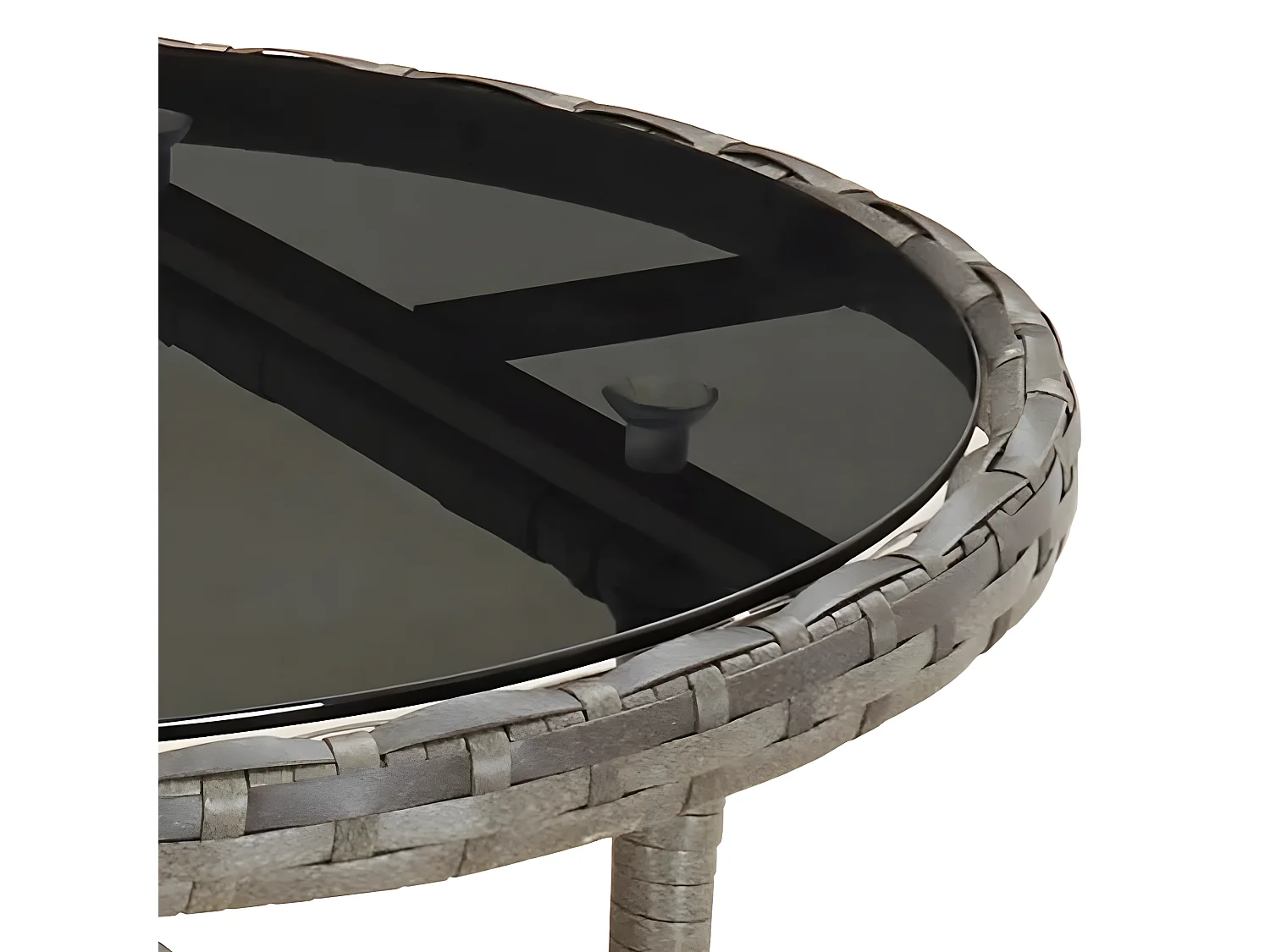 Ensemble à manger de jardin et coussins 5 pcs gris rotin verre