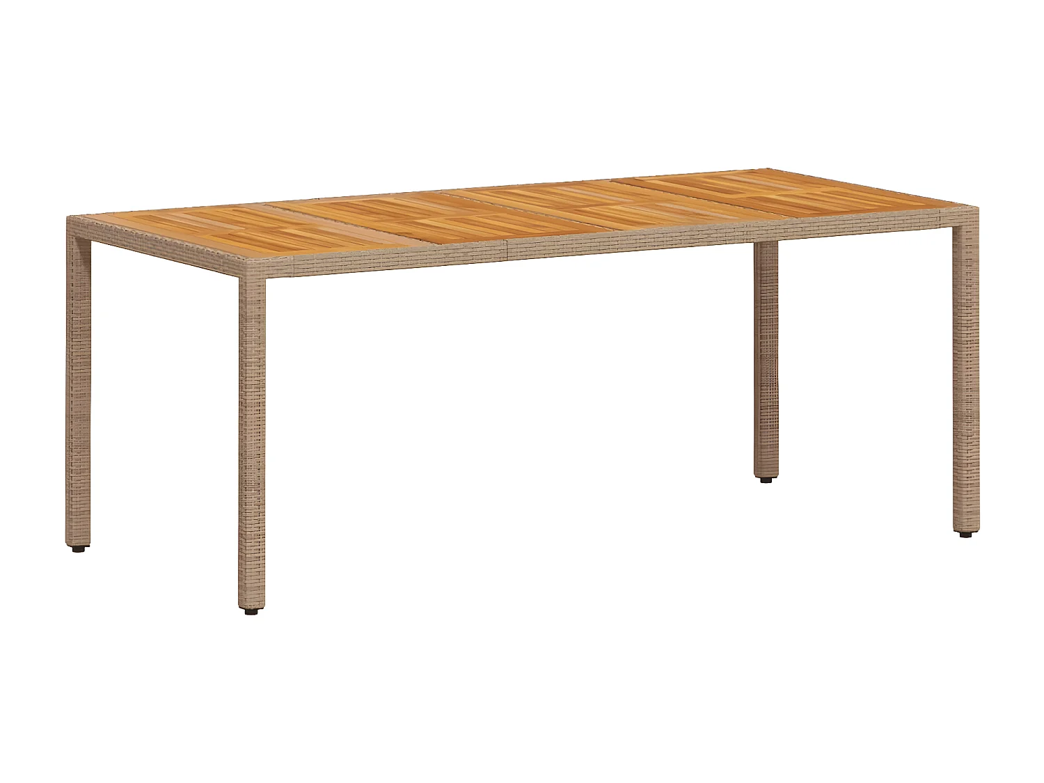 Ensemble à manger de jardin et coussins 9pcs beige rotin acacia