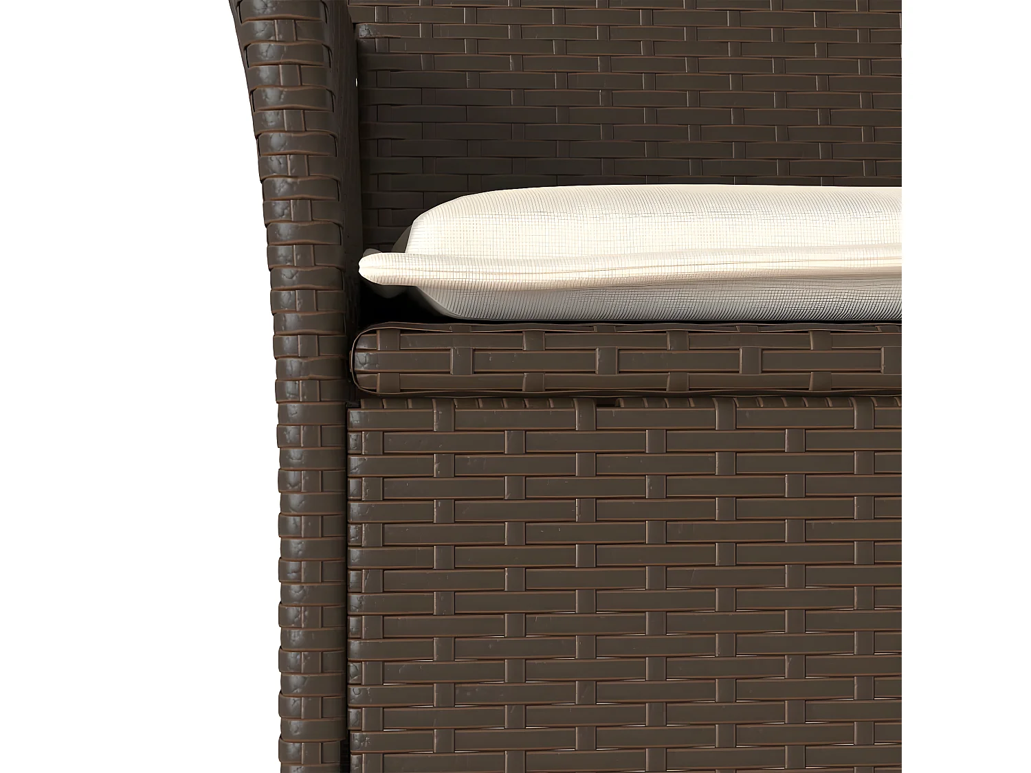 Ensemble de bistro avec coussins 3 pcs marron rotin et verre